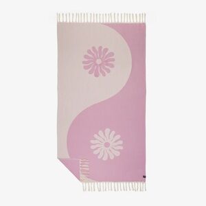 Pink and Cream Floral Bath Towel